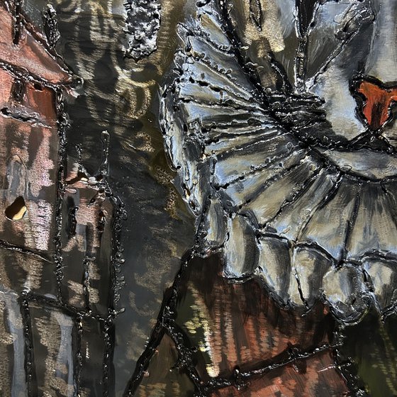 Wall sculpture - Cat Harlequin