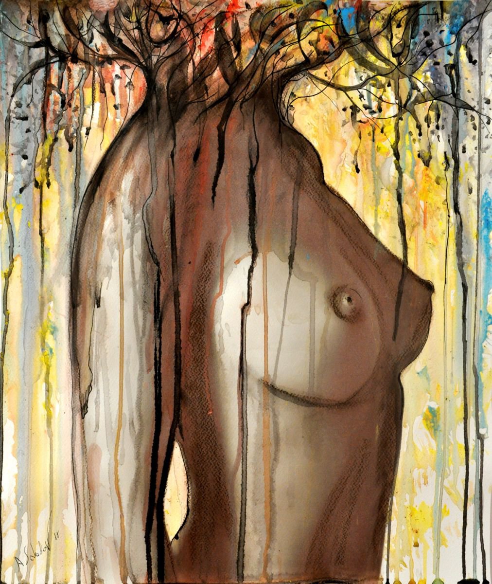 Surrealistic Nude Watercolour By Alex Solodov Artfinder