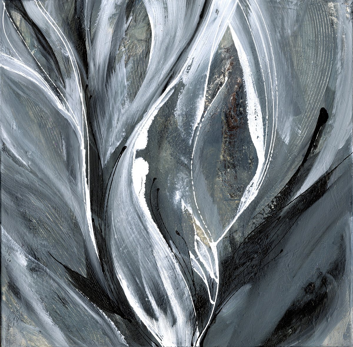 Abstract Botanical Acrylic Painting By Kathy Morton Stanion, 20 X 20", Natural Bliss 4, Original Artwork