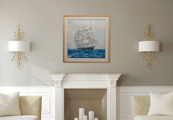 THE CUTTY SARK AT SEA IN FINE WEATHER