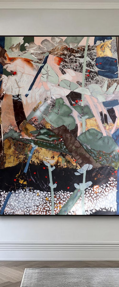 What hold us- Large Abstraction by Poovi Art
