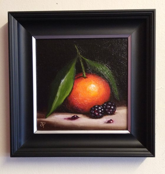 Clementine with berries still life