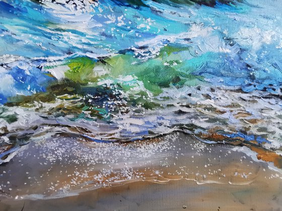 Sea oil painting, Seascape canvas art