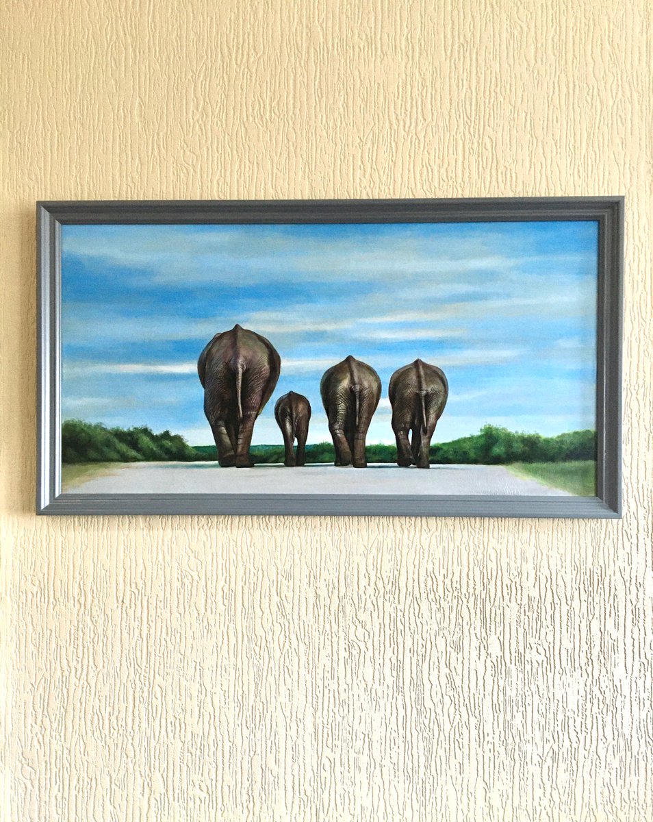 Elephants Homeward Bound by Karl Hamilton-Cox
