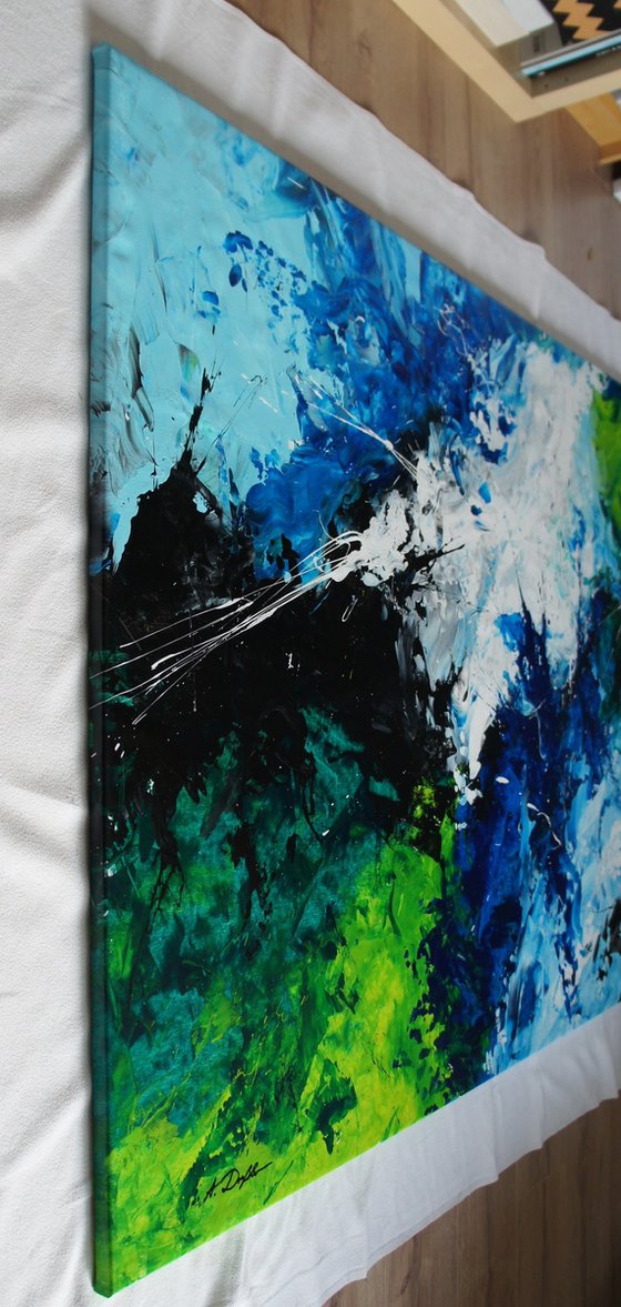 CANVAS ONLY: Color Storm III (200 x 110 cm) XXXL (80 x 44 inches)