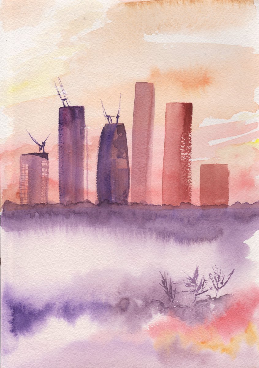 Sunset in the City by Ekaterina Mitrofanova