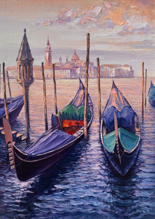 "Morning in Venice"original oil painting by Artem Grunyka