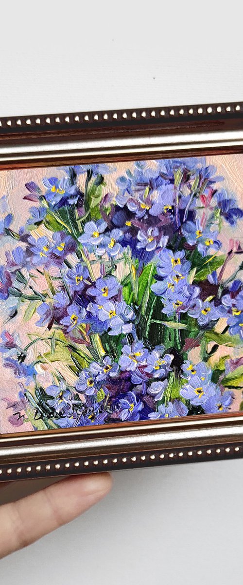 Forget-me-not flowers by Nataly Derevyanko