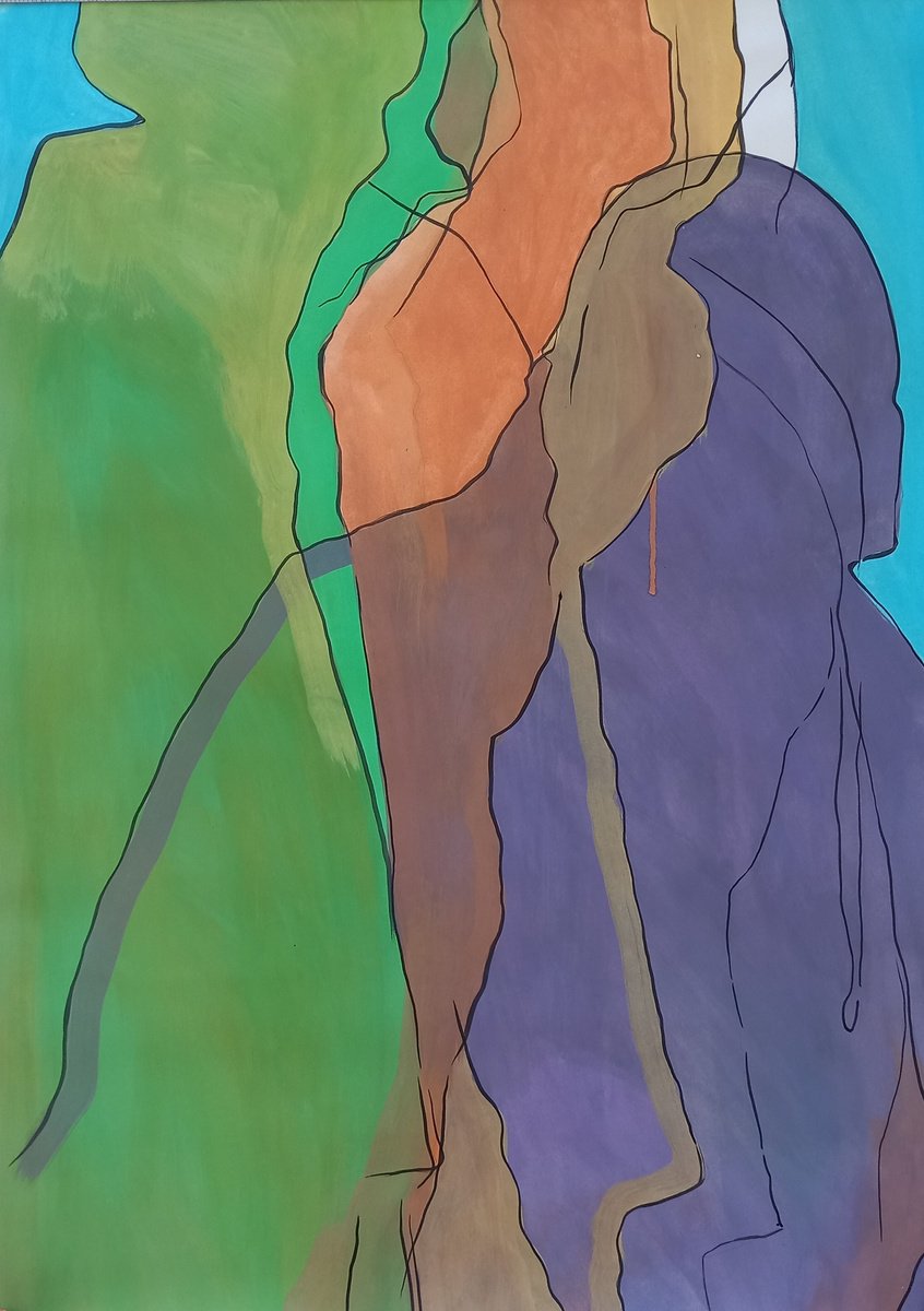 Organic Portrait Painting By Adam Grose Ma Pgce, 22 X 32, Evolve, Original Artwork