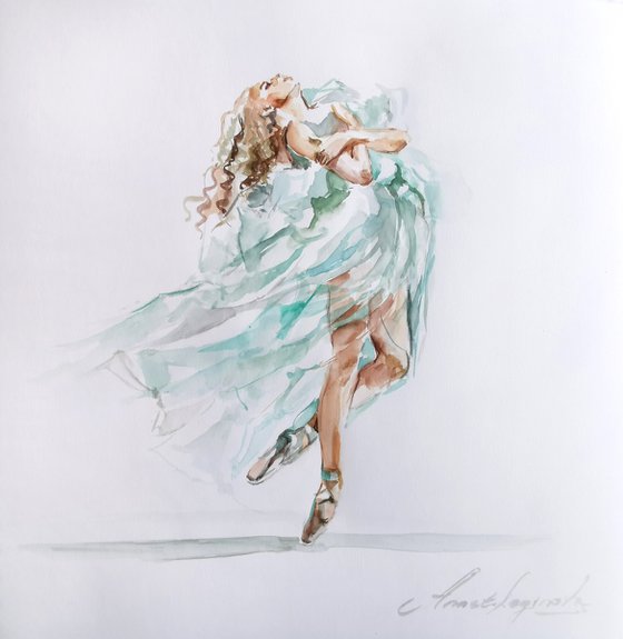 Ballet Art, Ballerina drawing on paper