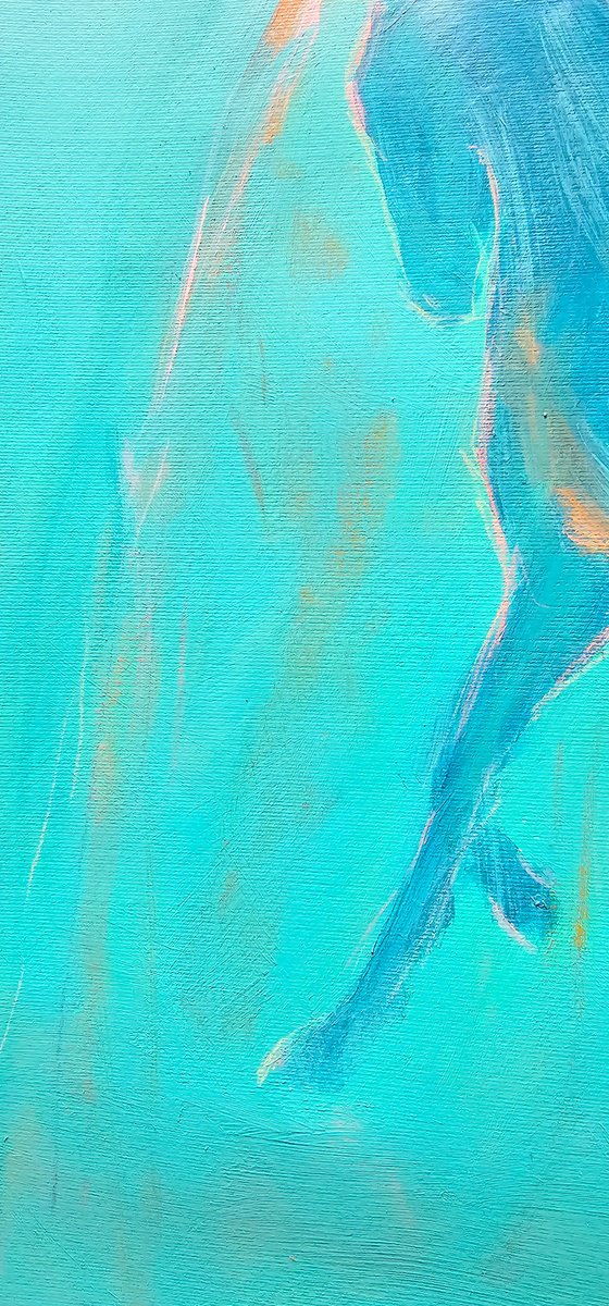 The spirit of the blue horse on green