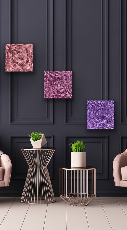 Paint me in pink (set of 3 artworks) by Guzaliya Xavier