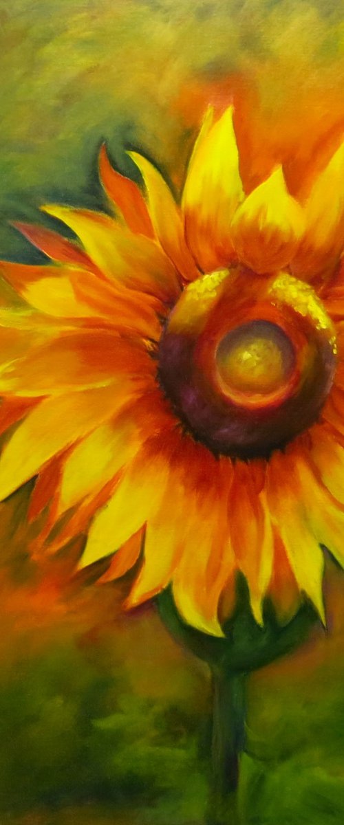 Solitary Sunflower by Maureen Greenwood