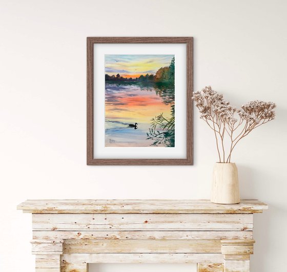 Sunset over Lake Biliner