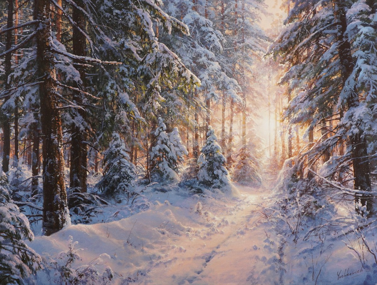 Silence of the winter forest by Viktar Yushkevich YUVART