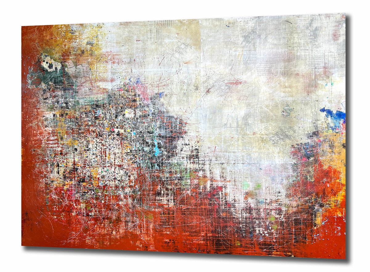 Abstract Acrylic Painting By Robert Tillberg, 84 X 60", Fall Festivities, Original Artwork