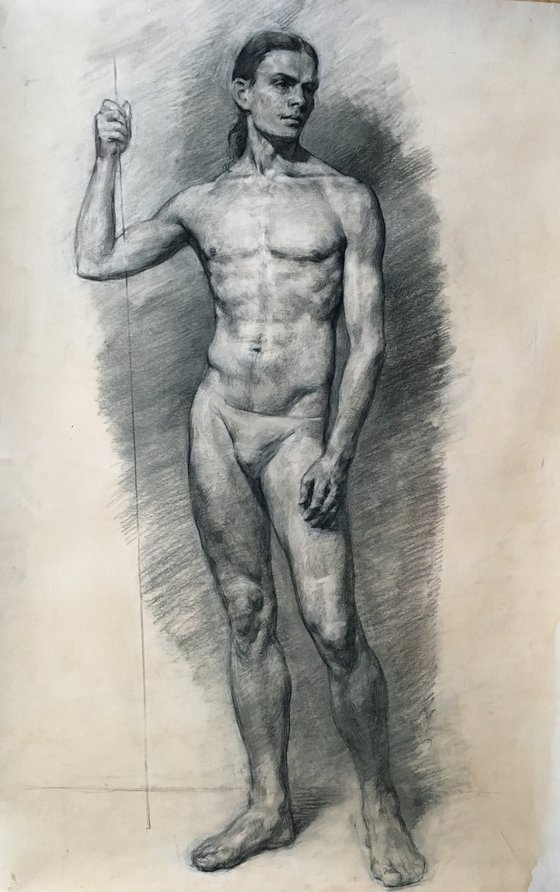 Drawing of a naked man