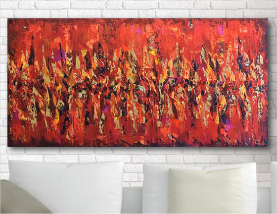 Red The Color of Love - Large Abstract Painting