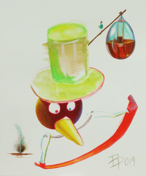 Sketch for "Lucky bird" - 7 (Acid bird) by Paolo Borile