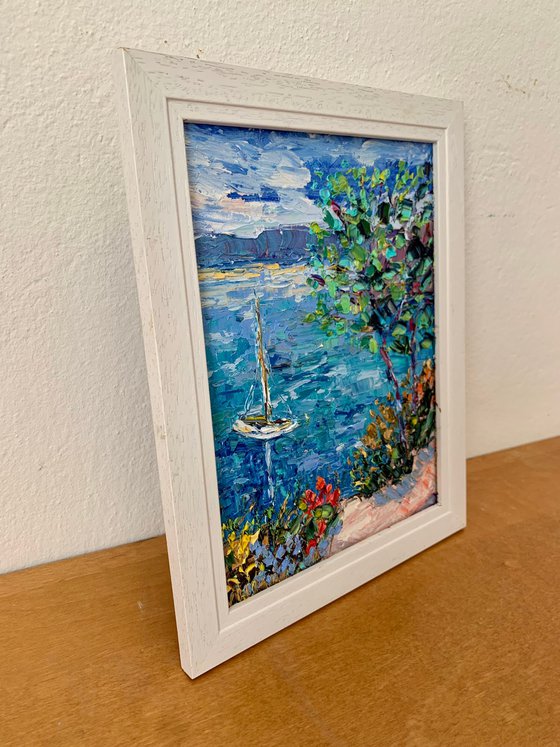 Blooming coast on Lake Garda