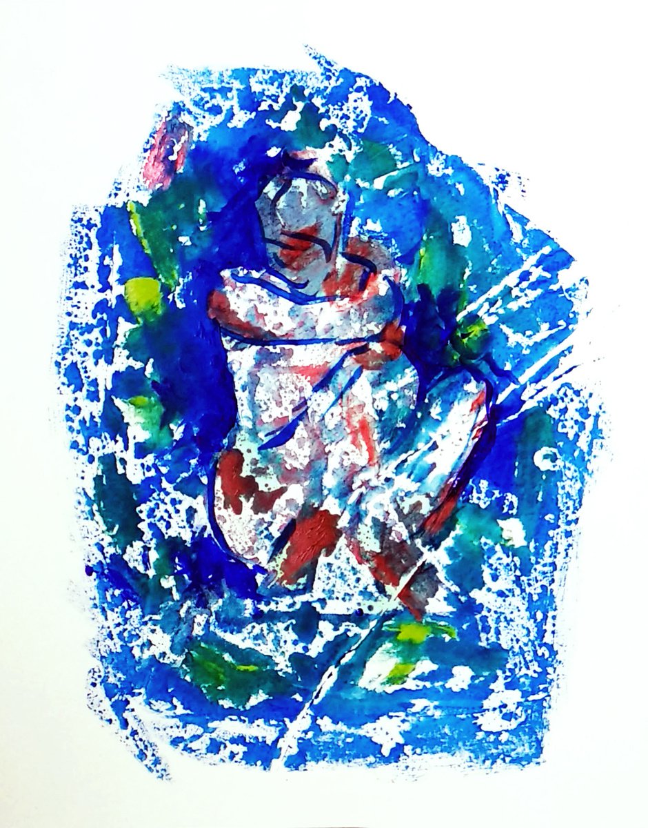 Woman of substance 2 Monotype by Asha Shenoy