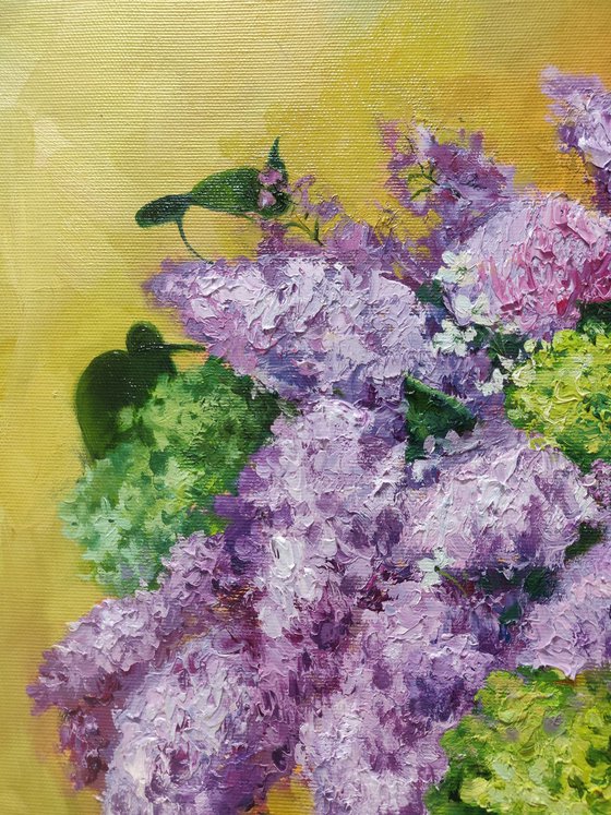 Lilac bouquet still life