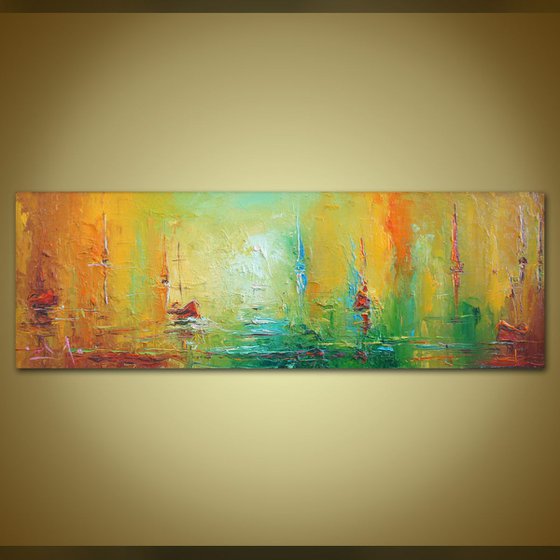 Seascape, Abstract Oil Painting on Canvas