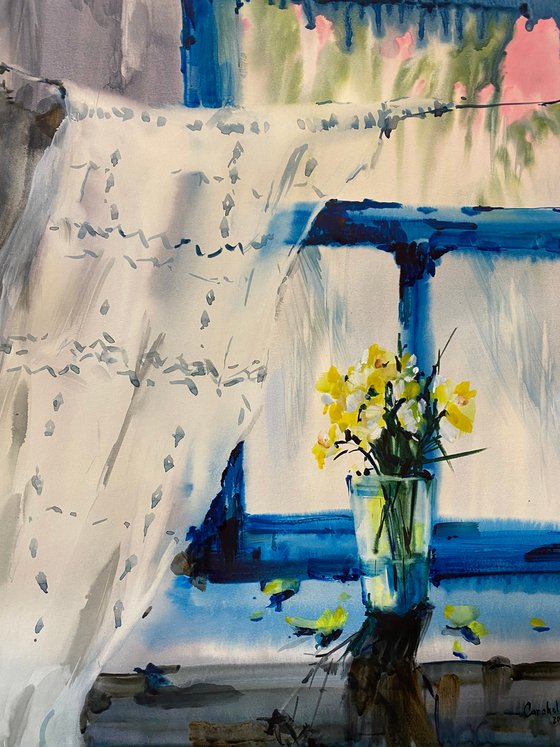 Sold Watercolor “Perfume at the window” perfect gift