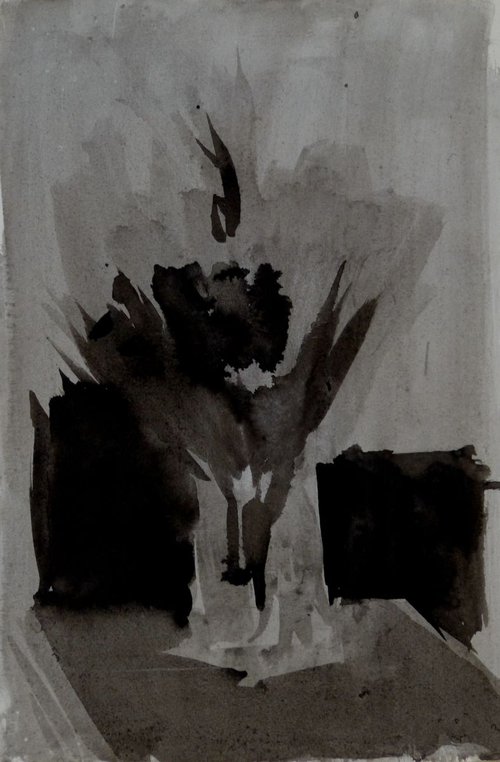 Still Life: Vase with Flowers, 19x28 cm by Frederic Belaubre