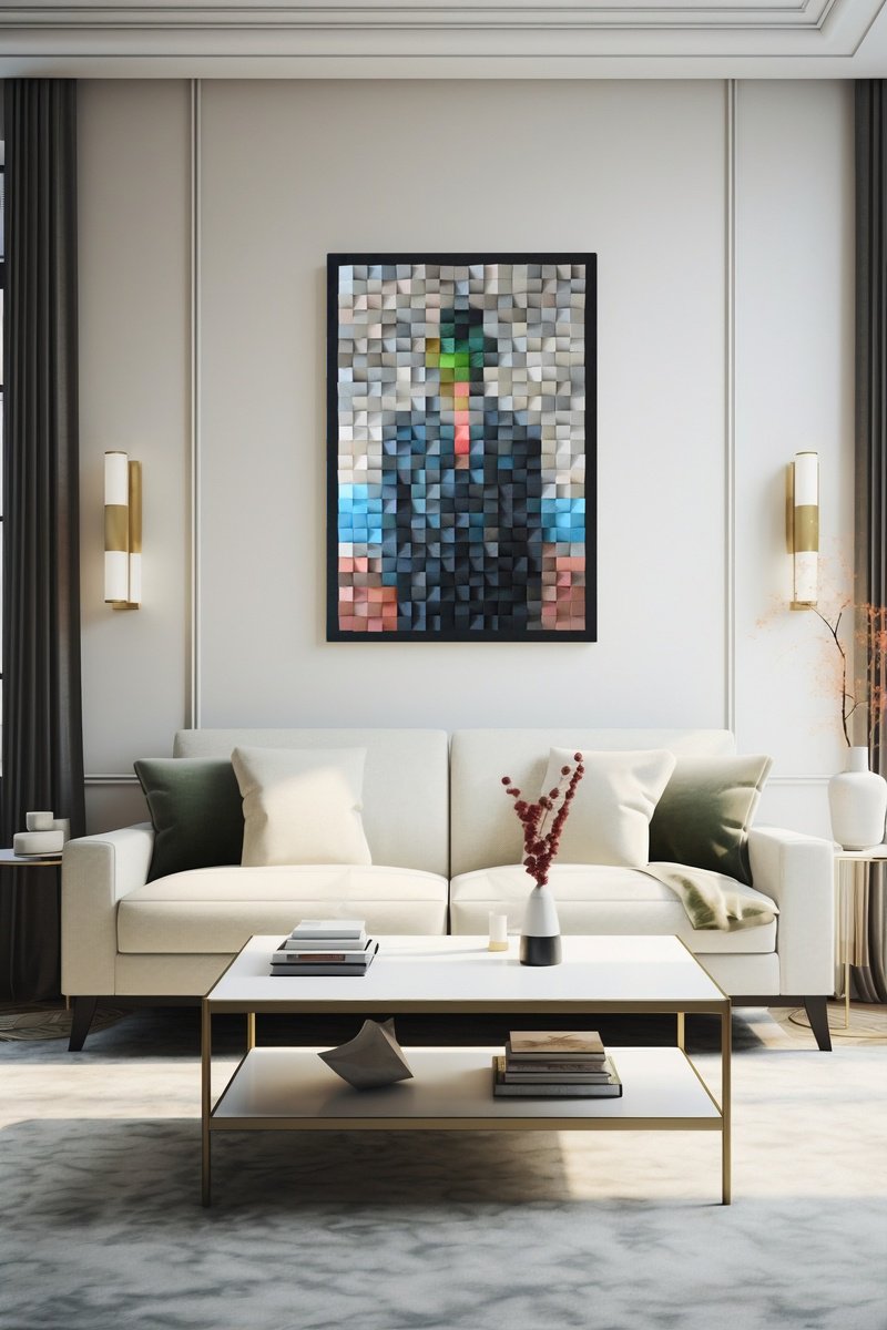 Portrait Painting By Pix-N-Art, 28 X 41", Wooden Art "The Son Of Man", Original Artwork