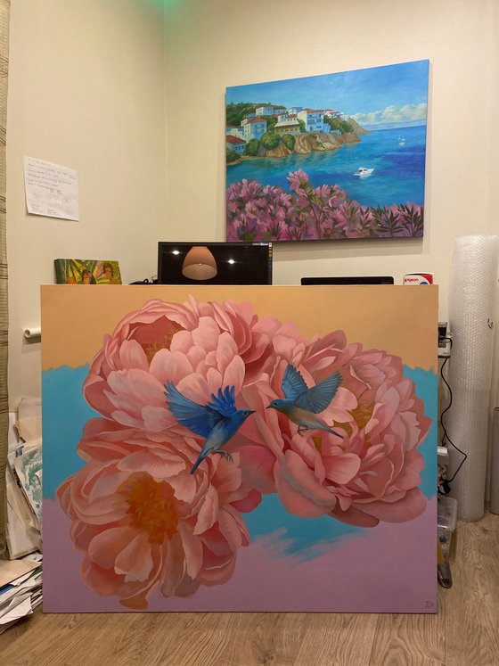 Peonies large bloom 120*100cm