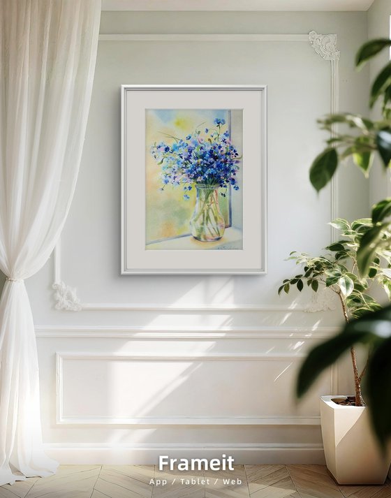 Bouquet of blue flowers