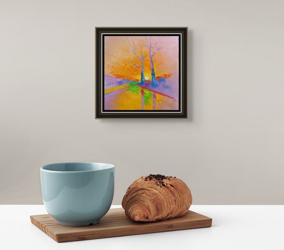 Two Trees at Dusk