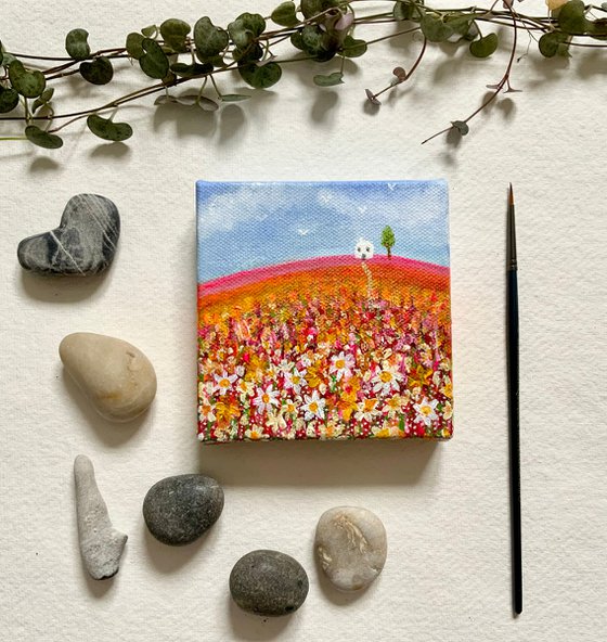 Landscape painting “Daisy Hill” acrylic on canvas