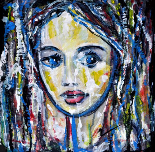 Girl Looking through the Rain by Alex Solodov