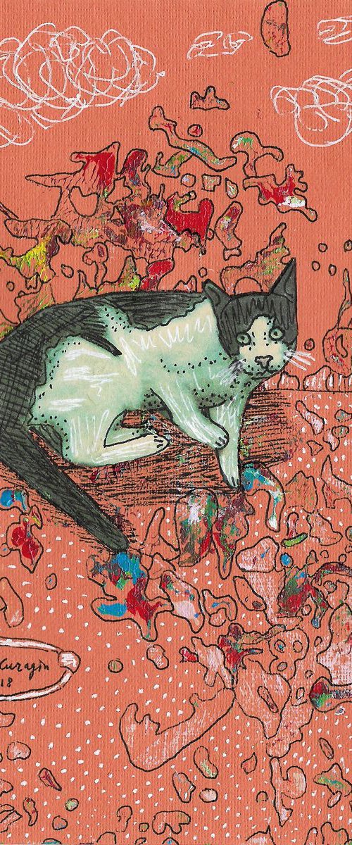 Cat in colorful world by Pavel Kuragin