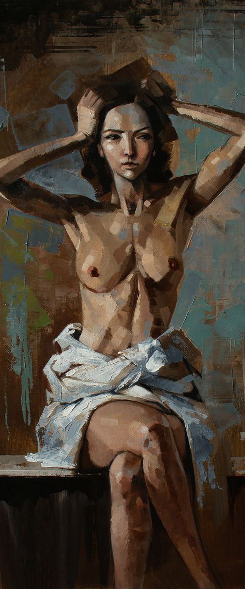 A STUDY OF A GIRL WITH RAISED ARMS by Yaroslav Sobol