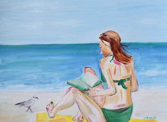 Lady at Beach Reading