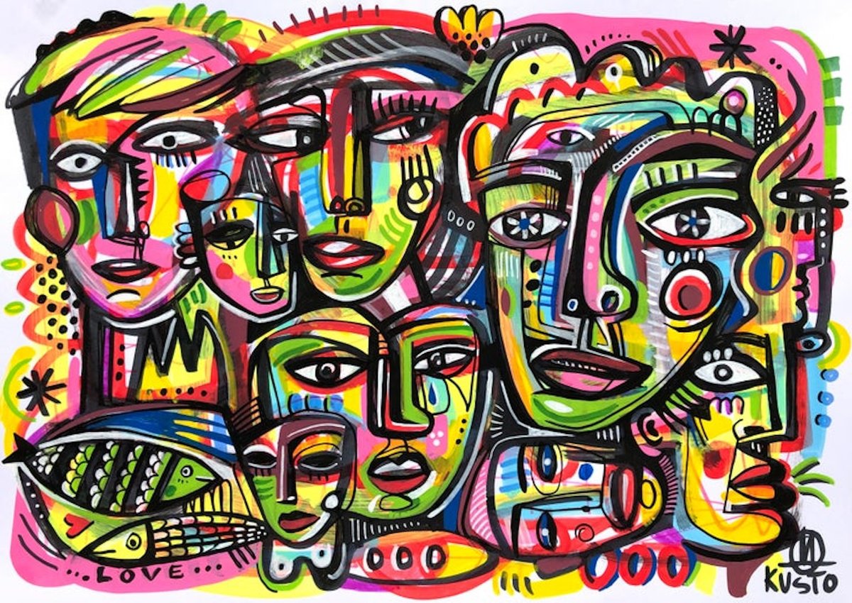Impressionistic Ink Drawing , Radiance Of Souls By Daria Kusto, 11 X 8, Artwork For Sale On Artfinder