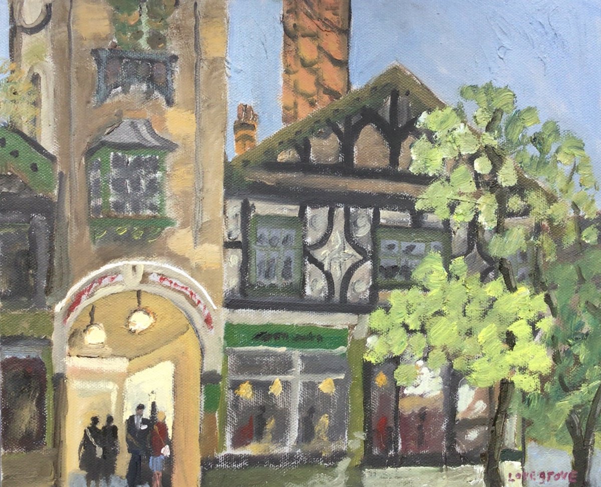 Impressionistic Cityscapes Oil Painting By Julian Lovegrove Art, 12 X 10", Carlton Cinema, Westgate, Original Artwork