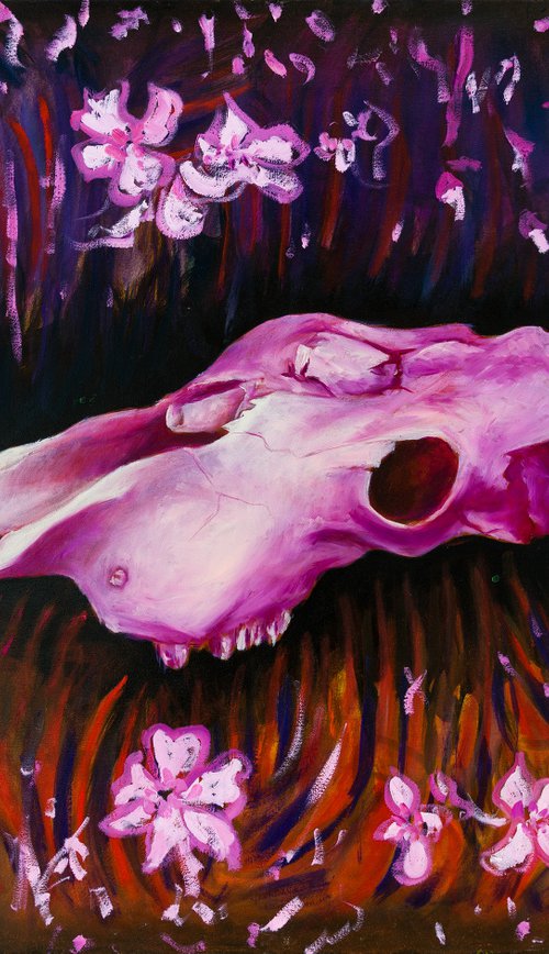 Pink Skull by MK Anisko