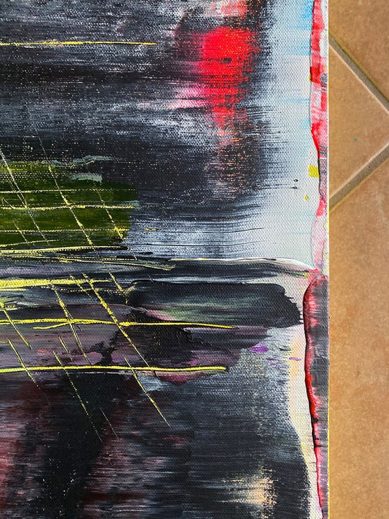 "We're All Mad Here" - Save As A Series - Original PMS Large Abstract Acrylic Painting Triptych On Canvas - 100" x 40"