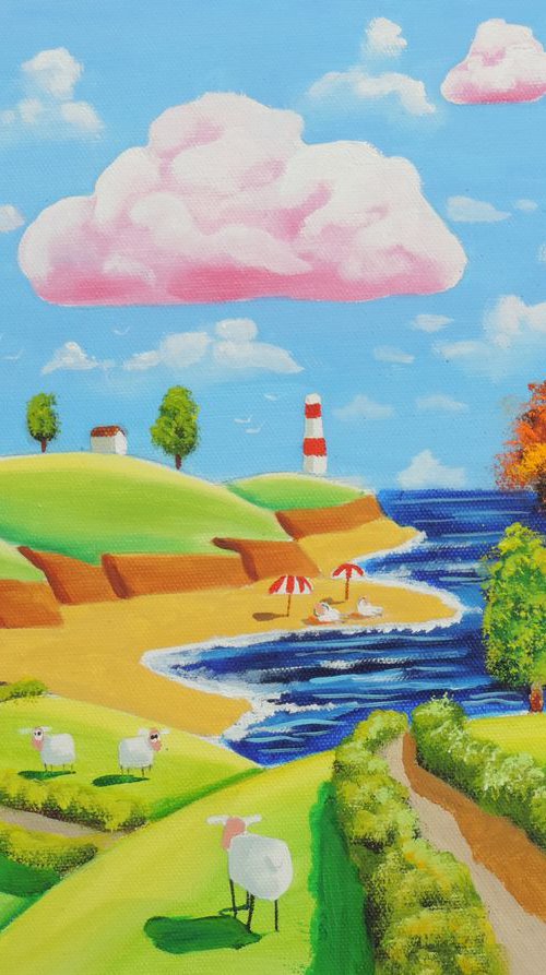 cows at the seaside by Gordon Bruce