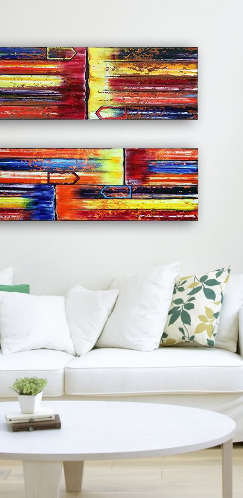 "Face Off Series" - Original PMS Abstract Oil Painting On Canvas - 36" x 30" by Preston M. Smith (PMS)