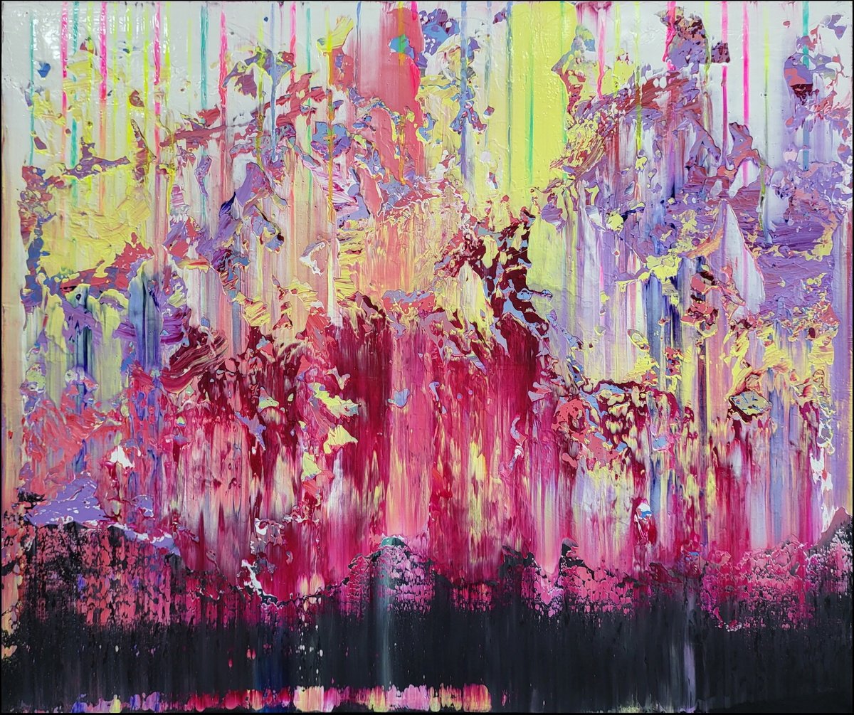 Abstract Acrylic Painting By Alex Senchenko, 47 X 39, Abstract 2355, Original Artwork