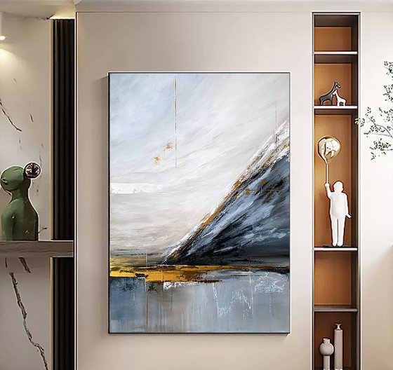 Ascent love. grey navi gold landscape