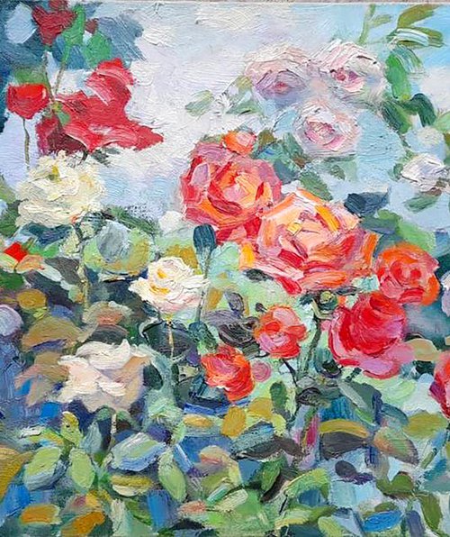 Roses in the garden by Ivan Kovalenko