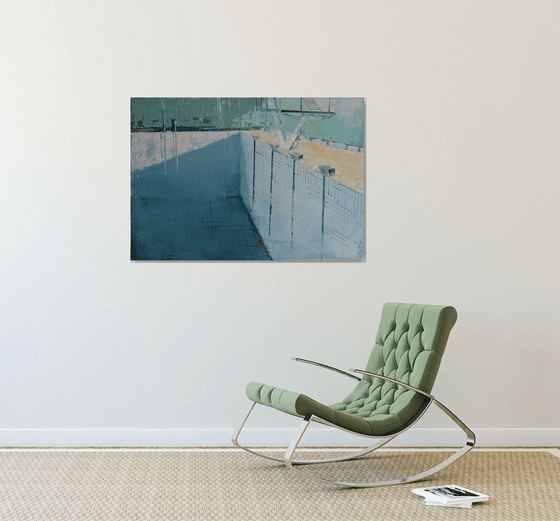 Oil painting, stretched "Pool 17" 100/70cm