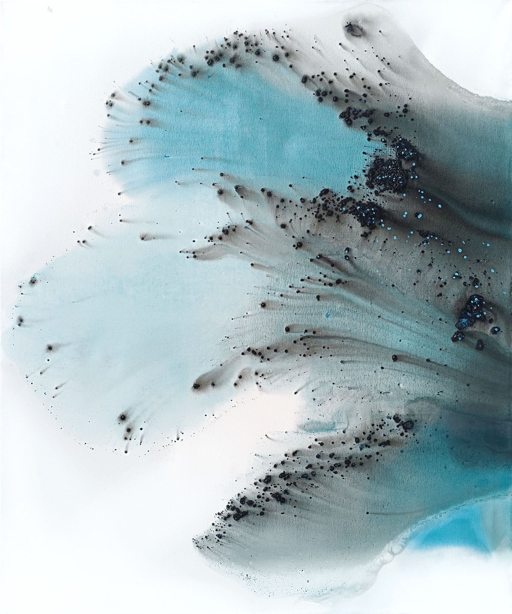 Abstract Landscape Acrylic Painting By Muriel Napoli, 39 X 47", Nature 335, Original Artwork