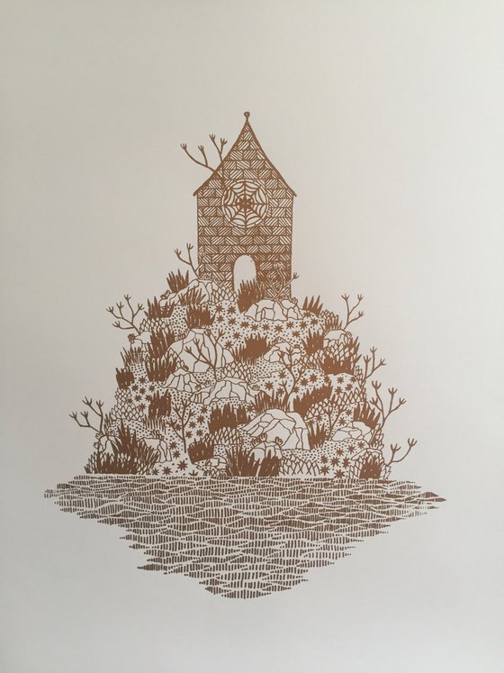 The Ruin (Gold on White)